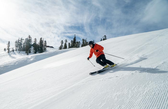 Skier on a reloaded ticket at Sugar Bowl Ski Resort