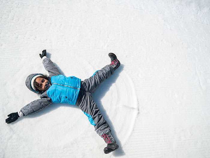 Skier making a Snow Angel