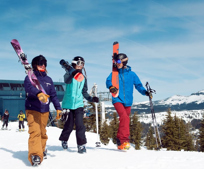 Skiers and Snowboarders using their discounted lift tickets to gain access to Sugar Bowl's terrain.
