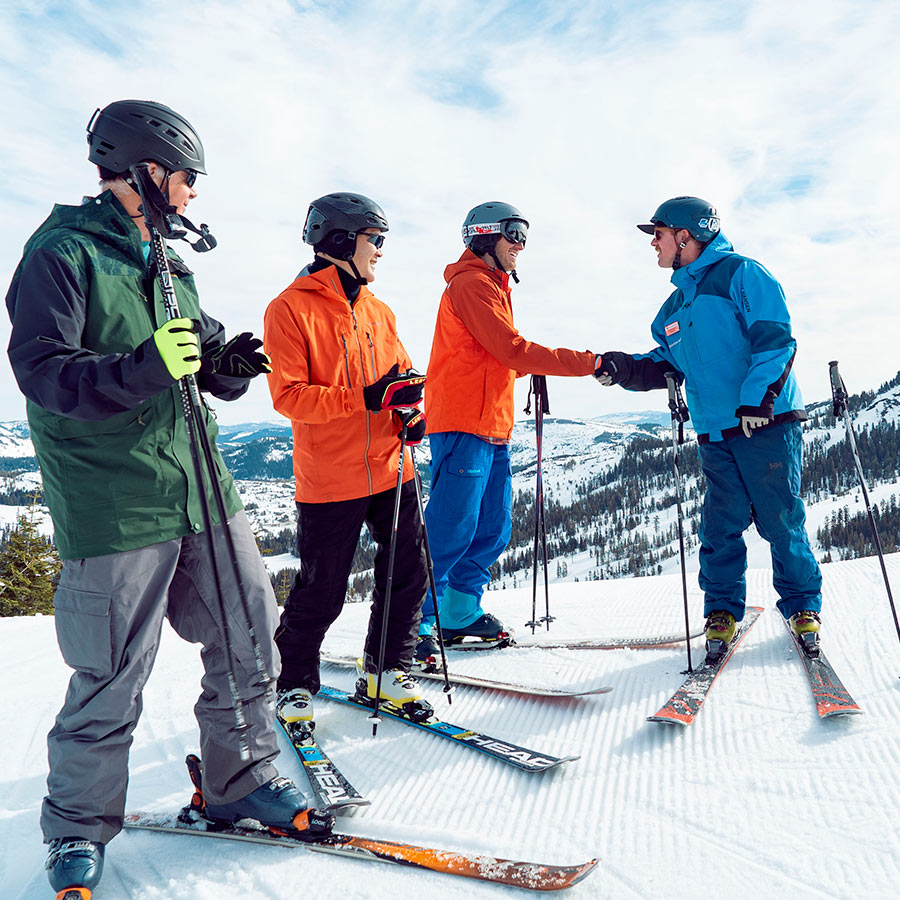 Ski school group lesson with instrcutor, best for beginners at lake tahoe