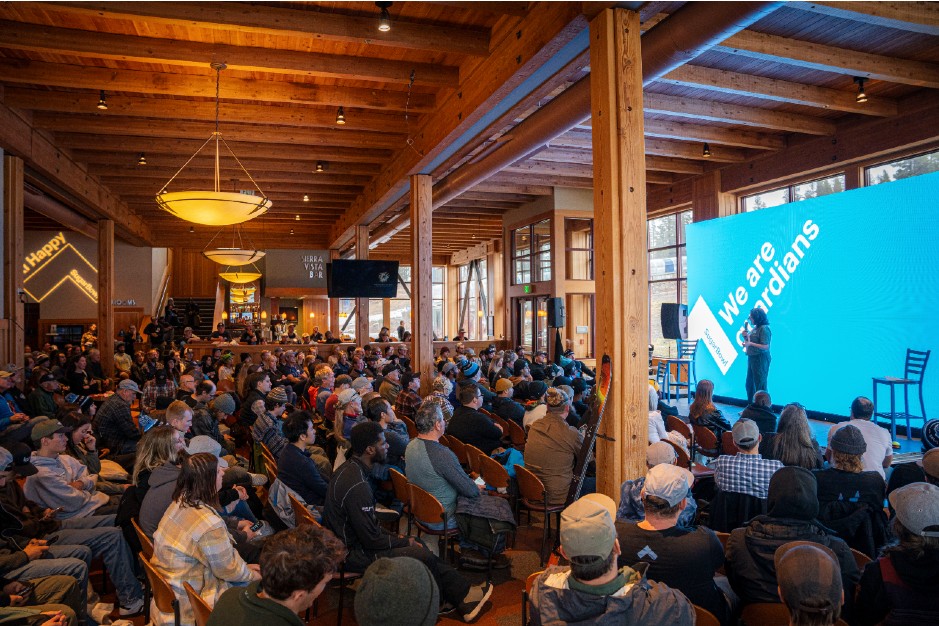 Interior of Judah Lodge with large event and LED screen