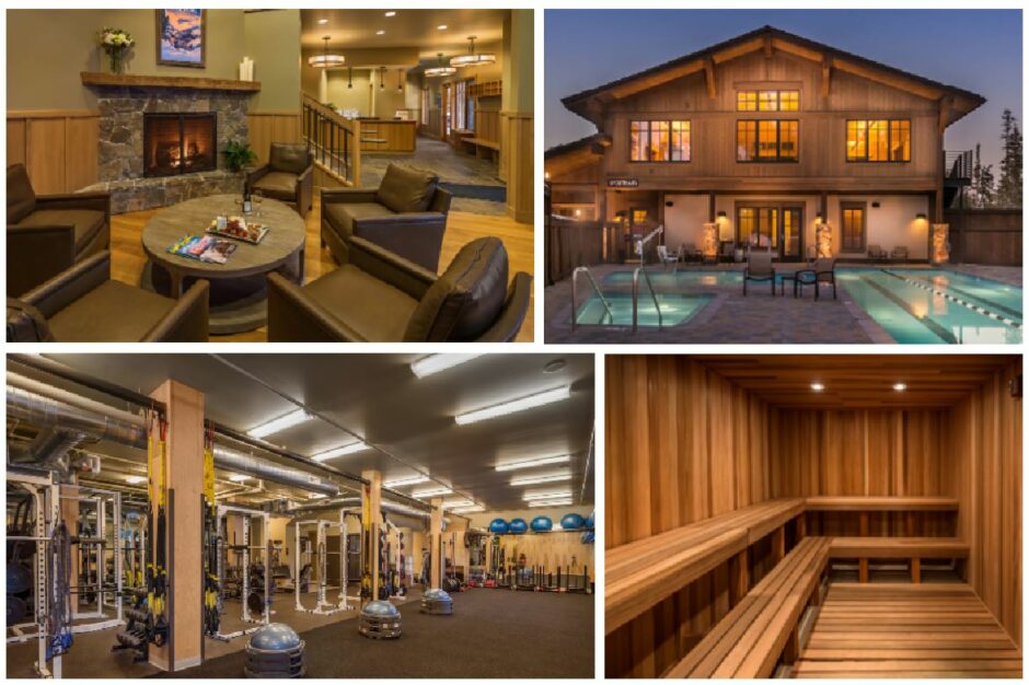 Sporthaus gym, exterior pool, sauna and massage stations