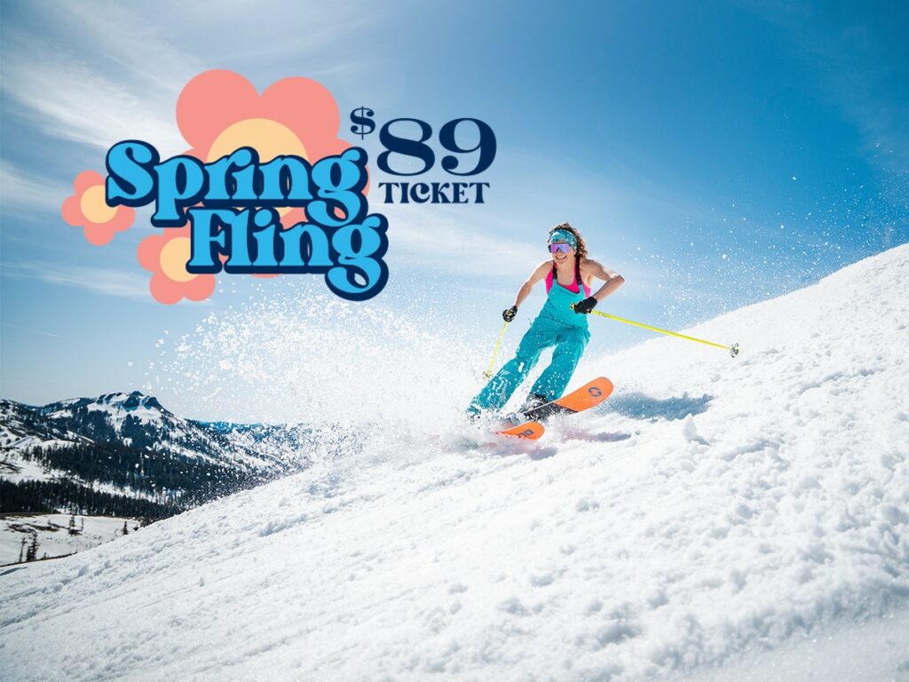 spring skier enjoying sunshine