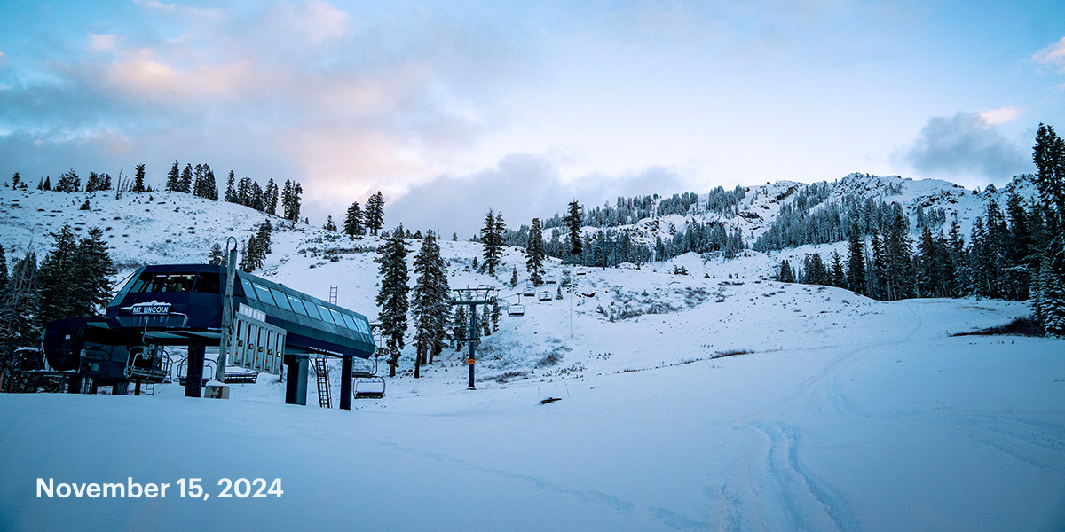 A snowy scene at the bottom of the Mt Lincoln chairlift.